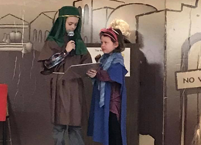 Kids in. Christmas pageant